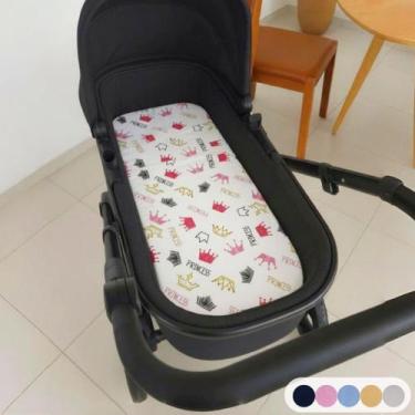 Imagem de Colchão para Carrinho Moises Colchonete Bebê Menino Menina com Capa Re