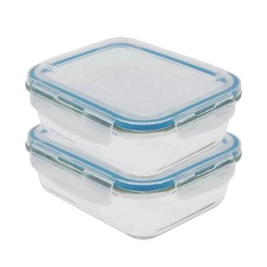 Imagem de Kit 2 potes hermético vidro borossilicato marmita 1000ml