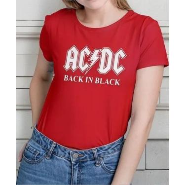 Imagem de Camiseta Camisa Adulto Feminina Masculina Algodão Banda de Rock AC DC 
