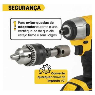 Imagem de Kit Mandril 4 Peças chave 1,2 Rosca c, Adaptador De impacto 1,513mm Fu