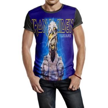 Imagem de Camiseta Masculina Banda Iron Maiden Full Print Ref:892 - smoke, Preto