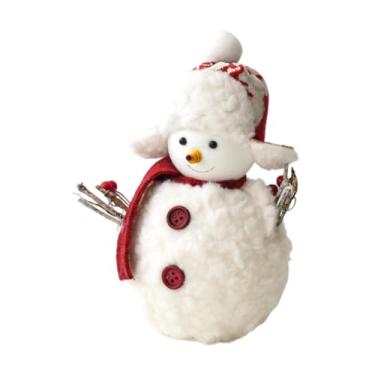 Imagem de KiBcsLic Decoração de mesa de boneco de neve de Natal, decoração de mesa de Natal, peças centrais, prateleira, presentes, lareira, enfeite de pelúcia de Natal, L