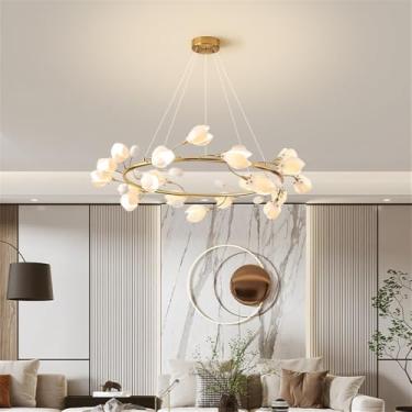 Imagem de Contemporâneo Cerâmica Sala de Estar Lustre LED Moda Arte Restaurante Quarto Estudo Villa Hotel Café Bar Balcão Lâmpada Pendente (B D100CM)