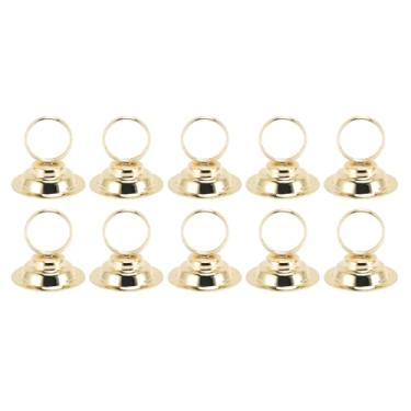 Imagem de MUNEFE 10pcs porta-números de mesa, porta-cartões, porta-retratos de arame para exibir cartões de visita, menus, fotos e outras sinalizações (Dourado)