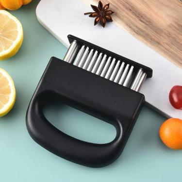 Imagem de 1 peça de amaciador de carne com 48 lâminas de agulha ultra afiadas de aço inoxidável, ferramenta profissional de amaciamento de carne resistente com alça ergonômica antiderrapante, para amaciar carne