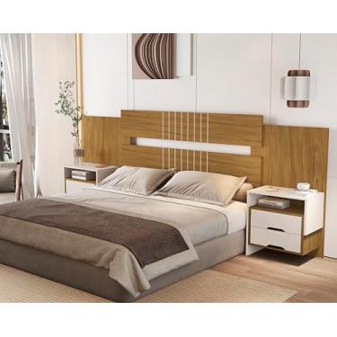 Imagem de Cabeceira Box Luiza Casal e Queen 1,40/1,60 Com Criado (Nature/Off)