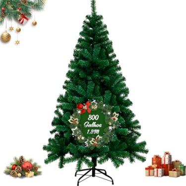 Imagem de Árvore De Natal 1,80m Pinheiro Luxo 800 Galhos Cheia Resistente Pinheiro De Natal Tradicional Verde Premium Cheia — Realista e Elegante Natal Encantador Decoração de Casa