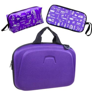 Imagem de Kit Maleta Bolsa Estagio Saude Case Esteto Aparelho - LOVE SAUDE, ROXO