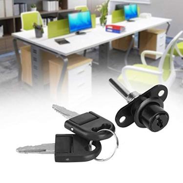 Imagem de Trava de mesa, fechaduras de gaveta com chaves, 2 peças de bloqueio de gaveta de mesa espesso de liga de zinco com chaves para gaveta, armário de arquivo, mesa de escritório, guarda-roupa (trava única