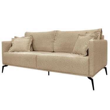 Imagem de Sofá Decorativo 2 Lugares 160cm Pés Em Aço Stagno Bege