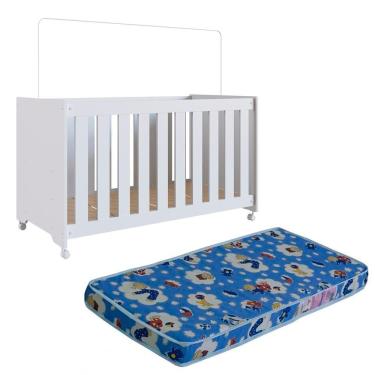 Imagem de Berço Com Colchao E Rodizios La012 Branco Comm Branco