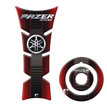 Imagem de Adesivo Protetor Tanque E Bocal Moto Yamaha Fazer 250 Vermelho