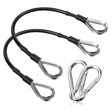 Imagem de Lusofie 2 peças de extensão de cabo de ginástica, acessórios de polia para academia, extensão de cabo de fitness, cabos de ginástica de substituição extensões de máquina para LAT/tríceps puxar para