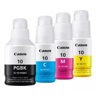 Imagem de Kit 4 Refil de Tinta Canon Gl-10 Gl10 G6010 G5010 G5011 G6011 Preto- Amarelo -magenta -ciano