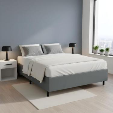 Imagem de Base Cama Box Casal Padrão 138x188x37 Cor Cinza - Mundo Das Beliches