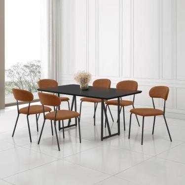 Imagem de Conjunto Sala de Jantar com 6 Cadeiras Betina - Aço Nobre Móveis