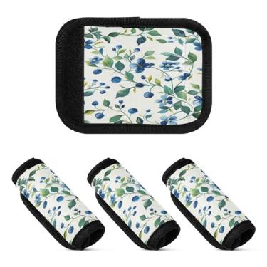 Imagem de Qilmy Beautiful Little Flowers Bagagem Handle Wrap Pacote com 4 Identificadores de Bagagem Identificadores de Bagagem Capa de Punho Confortável para Carrinho de Viagem Bolsa Mala de Viagem de Avião