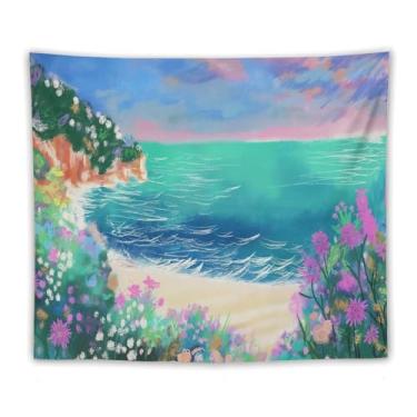 Imagem de Tapeçaria de parede Cowboys On Horses In Canyon River Landscape Wall Tapestry Western Rustic Decor Desert Art For Living Room Dorm Country Style Hanging Accent Lively Outdoor Scene70 x90 Tapeçarias