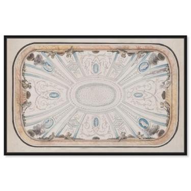 Imagem de Art Remedy Design para uma tela de teto ilustrações vintage, moldura preta, 61 cm x 40 cm