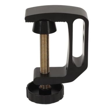 Imagem de Braçadeira C para fotografia, suporte universal para montagem de mesa. Estrutura de liga de alumínio com orifícios de rosca de 0,6 cm e 0,95 cm. Monta com segurança em mesas e mesas para fotografia