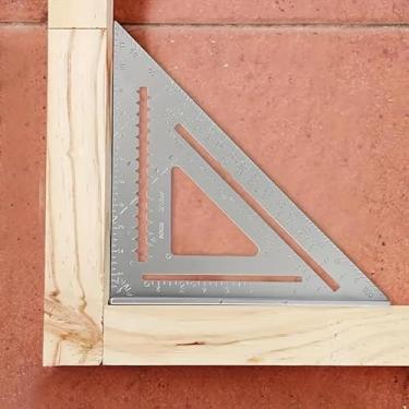 Imagem de Régua de triângulo de alumínio de 17 cm, carpinteiro de 90 graus, ferramenta de medição para marcenaria resistente