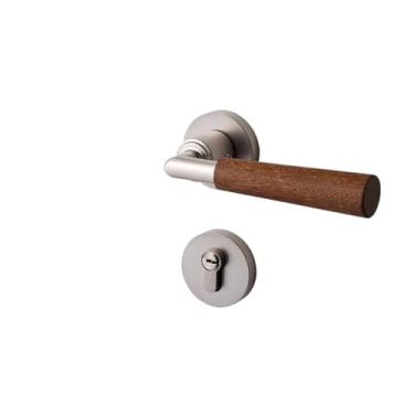 Imagem de Fechadura de porta de quarto porta interior de sala de casa nogueira retro fechadura magnética chinesa (fechadura magnética)