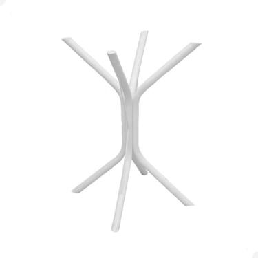 Imagem de Base de Mesa Pé Metal Branca e Preta Redonda Quadrada Para Tampos de Vidro Mármore Madeira e MDF (Branca)