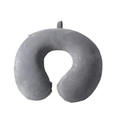 Imagem de Almofada de Pescoço para Viagem – Travesseiro Infantil e Adulto – Protetor Confortável em Veludo(2 Unidades,Cinza)