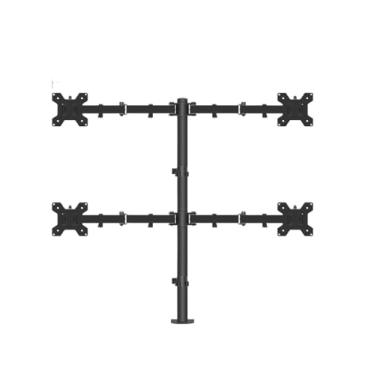Imagem de Suporte para monitor de quatro telas, emenda de computador, mesa superior e inferior, prateleira giratória com base rotativa (braçadeira de quatro telas)
