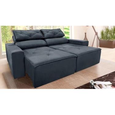 Imagem de Sofá Retrátil Reclinável 2,00m Preto  Estilo e Conforto em um Só Lugar