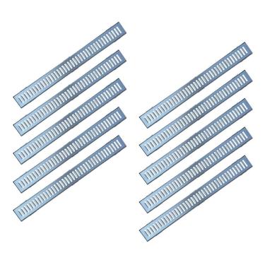 Imagem de Kit 10 Ralo Grelha Linear e Caixilho Aço Galvanizado10x100cm