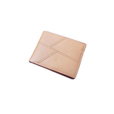 Imagem de Carteira masculina fina 2026, dobrável de couro sintético multifuncional com porta-moedas e clipe para dinheiro, minimalista e portátil, Caqui, Tendência