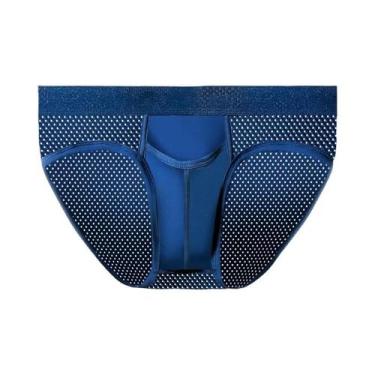 Imagem de Cuecas Masculinas Sexy Em Seda Gelada Com Suporte Para Cordão Retal E 