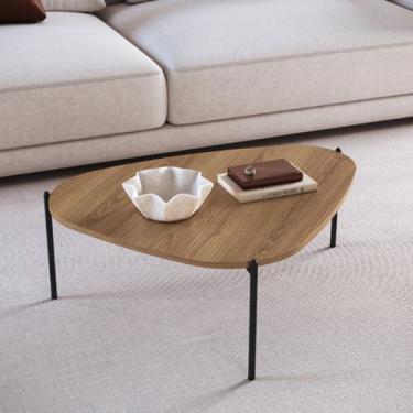 Imagem de Mesa de Centro Orgânica 77cm Pé de Metal 28014 Artesano, Hanover/Preto