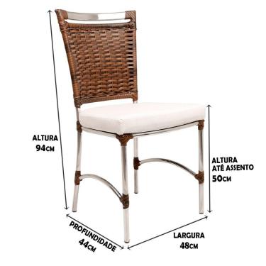 Imagem de Cadeira De Jantar Jk Em Alumínio Argila