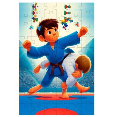 Imagem de Quebra-cabeça Infantil Judô Esportes 300 Peças Em Mdf