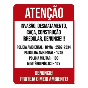 Imagem de Kit 3 Placa Acm Invasão Desmatamento Caça Construção 18X23 - Sinalizo