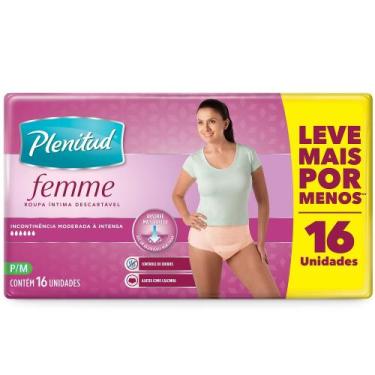 Imagem de Roupa Íntima Descartável Feminina Proteção e Fresco Plenitud - 16 unid