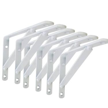 Imagem de Kit 6 Suporte De Prateleira Cantoneira Mão Francesa 20Cm