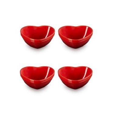 Imagem de CONJUNTO 4 MINI BOWLS LE CREUSET CORAÇÃO EM CERÂMICA VERMELHO 89341900600008