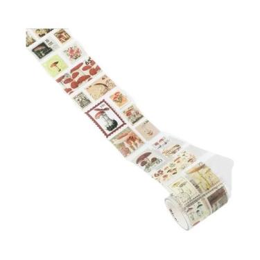 Imagem de Fita Adesiva Decorativa Vintage Washi Com Estampa De Selo Postal Retrô