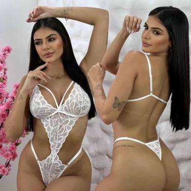 Imagem de Body Feminino Lingerie Sensual Sexy Sedutora Rendado Sem Bojo Blogueir