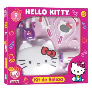 Imagem de Kit de beleza infantil hello kitty com bolsa e acessorios - novabrink 