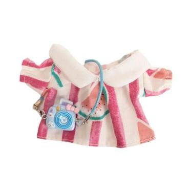 Imagem de Casaco De Pelúcia Colorido Xadrez Labubu Para Bebês, 17cm, Design Chic