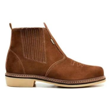 Imagem de Bota Botina Masculina F1000 Couro Legítimo Original, 38, Nobuck, Terra