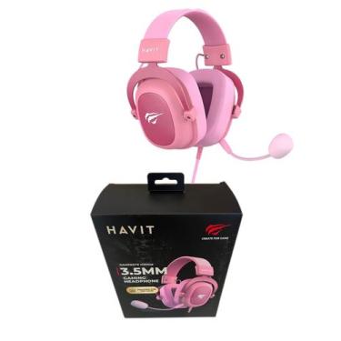 Imagem de Headset Gamer Havit Gamenote H2002d Mic Removível Rosa