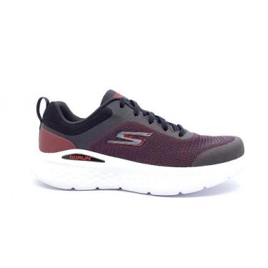 Imagem de Tênis  masculino skechers go run lite, Preto, Vermelho, 42