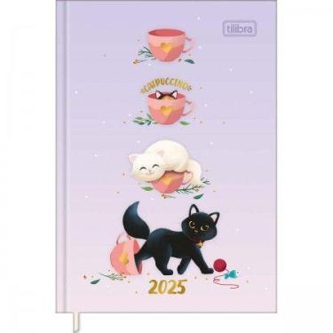Imagem de Agenda Costurada Petit 10,5 x 14,8 cm Purrfect Cats 2025 - Tilibra, Am