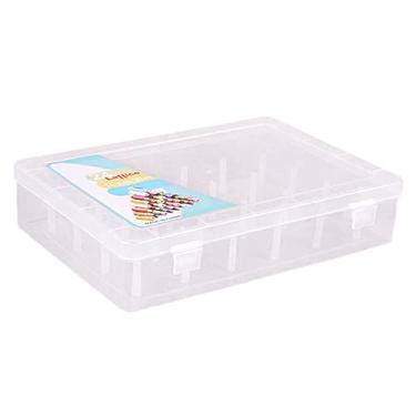 Imagem de Colaxi Caixa de armazenamento de bobinas de plástico portátil para costura, carretéis de fios