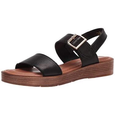 Imagem de Bella Vita Sandália plataforma feminina, Couro preto, 6.5